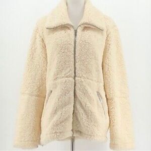 Zella Cream Fleece Zip Up Jacket Size Medium